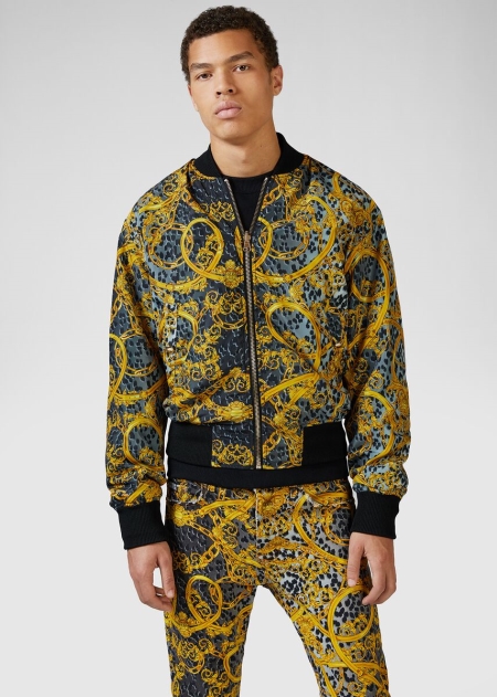 Jacheta Bomber Versace Versace Leo Chain Print Barbati | UHJDLQW-54